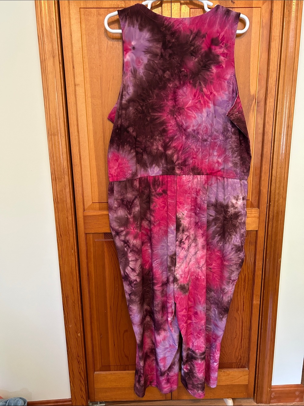 D&Co Pink Tie Dye Sleeveless Jumpsuit New 3X Cropped Wide Leg - Picture 6 of 11